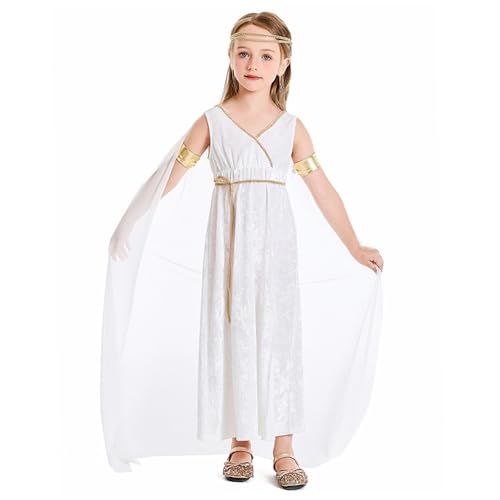 KDAMGOQE Griechische Göttin Kleid, griechisches Kleid, Göttin Kostüm für Kinder, Polyester weiße Athene Toga Roman Halloween Kostüme Cosplay Griechisch -up -Outfit Set l KDAMGOQE Griechische Göttin Kleid, griechisches Kleid, Göttin Kostüm für Kinder, Polyester weiße Athene Toga Roman Halloween Kostüme Cosplay Griechisch -up -Outfit Set l von KDAMGOQE