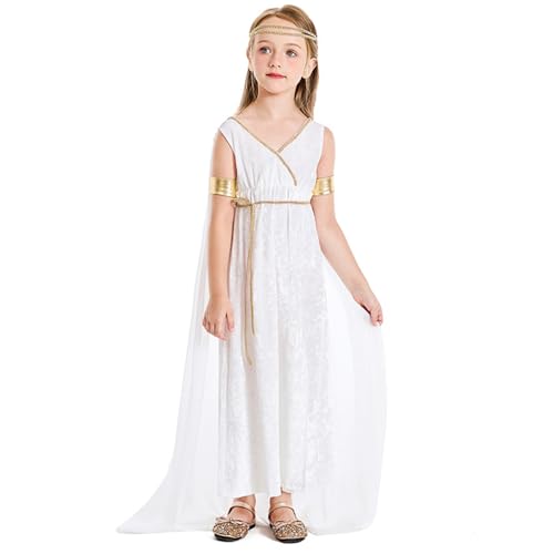 KDAMGOQE Griechische Göttin Kleid, griechisches Kleid, Göttin Kostüm für Kinder, Polyester weiße Athene Toga Roman Halloween Kostüme Cosplay Griechisch -up -Outfit Set m KDAMGOQE Griechische Göttin Kleid, griechisches Kleid, Göttin Kostüm für Kinder, Polyester weiße Athene Toga Roman Halloween Kostüme Cosplay Griechisch -up -Outfit Set m von KDAMGOQE