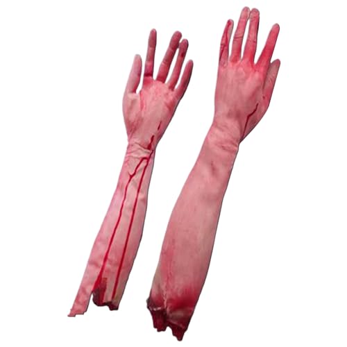 KDAMGOQE Halloween Hände, 1 Paar 20 Zoll abgetrennten falschen Arm, Horror blutige falsche Körperteile, Vinyl Halloween -Körperteile für Spukhausdekor, Arm KDAMGOQE Halloween Hände, 1 Paar 20 Zoll abgetrennten falschen Arm, Horror blutige falsche Körperteile, Vinyl Halloween -Körperteile für Spukhausdekor, Arm von KDAMGOQE