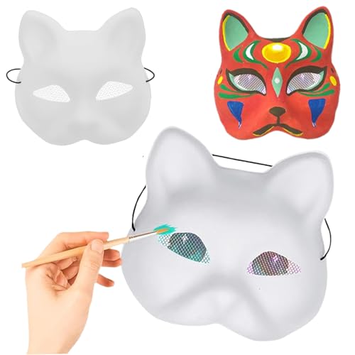 KDAMGOQE Katzenmaske Therian, 3 PCs Katzenmaske zum Malen von DIY -Halbbedeckung Therian mit Augennetz & Elastic Band PVC Animal Fox für Halloween Cosplay Party Masquerade KDAMGOQE Katzenmaske Therian, 3 PCs Katzenmaske zum Malen von DIY -Halbbedeckung Therian mit Augennetz & Elastic Band PVC Animal Fox für Halloween Cosplay Party Masquerade von KDAMGOQE