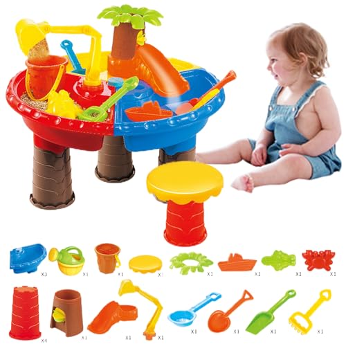 KDAMGOQE Kids Wassertabelle, 1 Set Wassertisch Buntes Sand mit niedlichem Delphin-Abs sensorisch interaktiver Eltern-Kind-Entwicklung und Sand für den Innenrand im Freien im Freien von KDAMGOQE