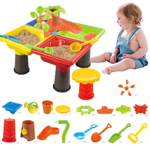 KDAMGOQE Kids Water Table, 1 Set Wassertisch Buntes Sand mit niedlichem Delphin-Abs sensorisch interaktiver Eltern-Kind-Entwicklung und Sand für den Innenrand im Freien im Freien am Strandplatz von KDAMGOQE
