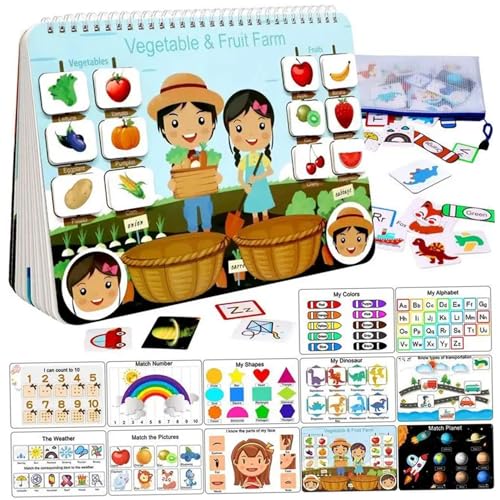 KDAMGOQE Kleinkind-Beschäftigungsbuch, Vorschulbuch für Kleinkinder Lernkind Interaktive Aktivitäten wiederverwendbarer Aufkleber für Kleinkinder 1-3 Boys & Girls KDAMGOQE Kleinkind-Beschäftigungsbuch, Vorschulbuch für Kleinkinder Lernkind Interaktive Aktivitäten wiederverwendbarer Aufkleber für Kleinkinder 1-3 Boys & Girls von KDAMGOQE
