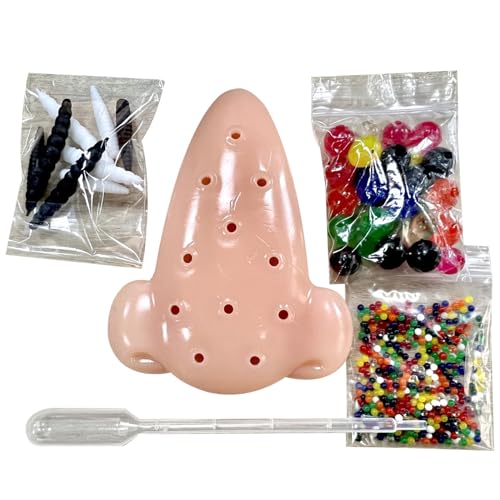 KDAMGOQE Pickle Popping Toys, Pickle Popping Toy Set, lustiges Nasenspielzeug mit weichen Perlen Droper und Pinzetten, TPE Flexible wiederverwendbarer Stressabbau Set für Kinder Erwachsene Geschenk von KDAMGOQE