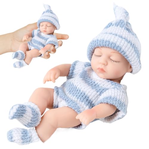 KDAMGOQE Silikon -Babypuppe, Mini Silicone Babypuppen, Mini -Puppen, 7 Zoll realistisches Neugeborenes, weicher Ganzes mit Kleidung, Babys für Kindergeschenke, Blau KDAMGOQE Silikon -Babypuppe, Mini Silicone Babypuppen, Mini -Puppen, 7 Zoll realistisches Neugeborenes, weicher Ganzes mit Kleidung, Babys für Kindergeschenke, Blau von KDAMGOQE