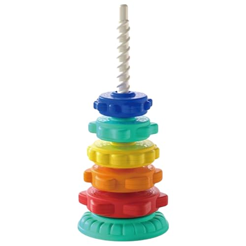 KDAMGOQE Spinning-Stapelspielzeug, Stapel und Spin Spielzeug 6-Layer Regenbogenring Spinnen Stapler Baby Regenbogen Spinturm Bauch von KDAMGOQE