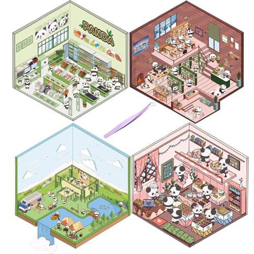 KDAMGOQE Sticker Rooms Book, Raumaufkleberbuch, 4 Sets süße lustige Cartoon 3D -Szene, Relief Stress DIY 3D -Hausaufkleber, dekorative isometrische Raumaufkleber für Erwachsene Kinder KDAMGOQE Sticker Rooms Book, Raumaufkleberbuch, 4 Sets süße lustige Cartoon 3D -Szene, Relief Stress DIY 3D -Hausaufkleber, dekorative isometrische Raumaufkleber für Erwachsene Kinder von KDAMGOQE