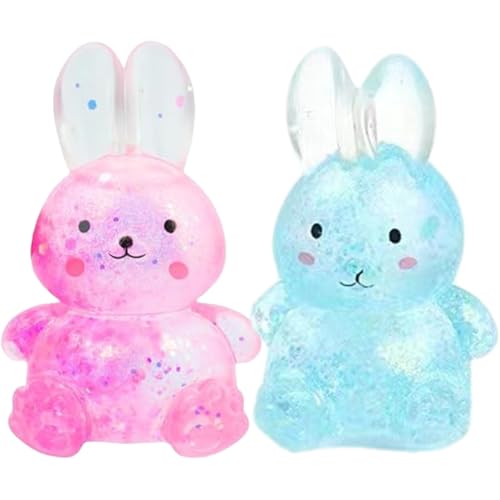 KDAMGOQE Stressbällchen für Erwachsene, Zuckerball 2pcs Glitzer Kaninchen Zuckerball Zappel Ultra weich von KDAMGOQE