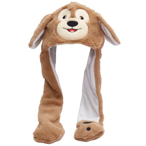 KDAMGOQE Tierhut, bewegender Ohrhut, süßes Affentier mit beweglichen Ohren, weicher Plüsch lustig mit Pfoten für Unisex Winter Weihnachten Geburtstagsgeschenke, braun KDAMGOQE Tierhut, bewegender Ohrhut, süßes Affentier mit beweglichen Ohren, weicher Plüsch lustig mit Pfoten für Unisex Winter Weihnachten Geburtstagsgeschenke, braun von KDAMGOQE