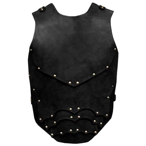 Lederrüstung mittelalterlicher Kostüm Männer PU Leder Armor Verstellbare Brustpanzerung, Wikingerkrieger -Brustplatte Rüstung, schwarzer Retro Ritterkörperpanzer für Larp Halloween Cosplay Party Lederrüstung mittelalterlicher Kostüm Männer PU Leder Armor Verstellbare Brustpanzerung, Wikingerkrieger -Brustplatte Rüstung, schwarzer Retro Ritterkörperpanzer für Larp Halloween Cosplay Party von KDAMGOQE