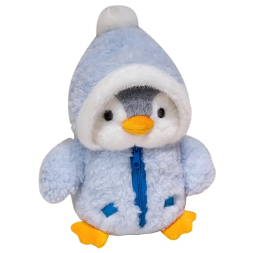 Penguin gefülltes Tier, Pinguin Plüsch, süßes gefülltes Tier mit Hut und Kleidung 10 kuschelige Weihnachtstiere, weiche Körperpudgie Pinguine für Home Weihnachtsparty Winter Ornament Geschenk, Blau von KDAMGOQE