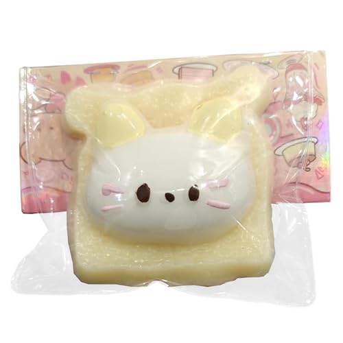 Stressbällchen für Kinder, Stressbälle süßer Katzen -Toast 3.4x3.2x1.2 Squish Soft Gummispielzeug Angst Relief Spielzeug abnehmbarer langsamer Aufstieg Ball für Kinder und Erwachsene Geschenk von KDAMGOQE