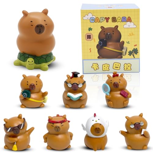 Blind Box Capybara Figuren Capybara Random Collection Guess Blind Bag Überraschungs Box Sammlerstück Kunstspielzeug, Geburtstagsfeier Geschenk für Kinder Weihnachten (Style E) von KDFSSIPE