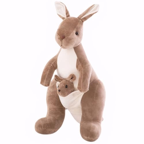 KDFSSIPE Känguru Plüschtier, Flauschiges Plüsch-Puppe, Känguru Plüschtier Plüschtiere, Geburtstagsgeschenk Für Kinder, Kuscheltier Mutter und Kind Känguru, Stofftier Känguru Plüsch Toy, 32cm von KDFSSIPE