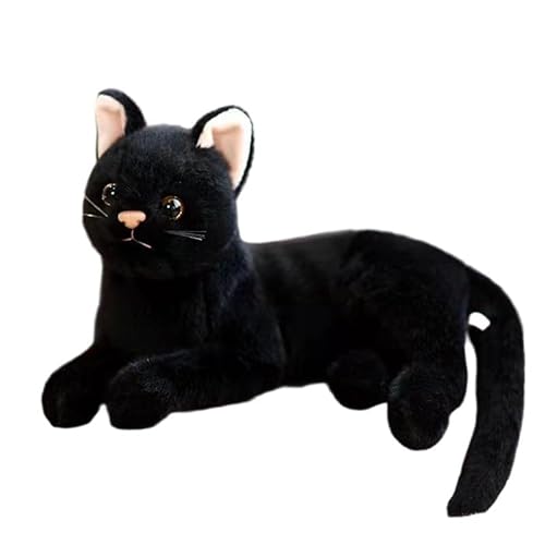 Katze Kuscheltier, Liegend Plüsch-Kätzchen, Katze Plüschtier Spielzeug, Niedliche Cartoon Katzen Kuscheltier, Süßes Katze Spielzeug, Heimdekoration, Fotografie-Requisiten, Schwarz, 30cm Katze Kuscheltier, Liegend Plüsch-Kätzchen, Katze Plüschtier Spielzeug, Niedliche Cartoon Katzen Kuscheltier, Süßes Katze Spielzeug, Heimdekoration, Fotografie-Requisiten, Schwarz, 30cm von KDFSSIPE