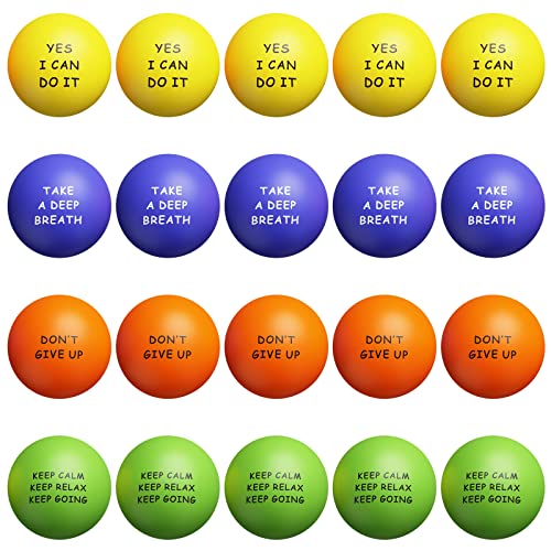 KDG Stressball Erwachsene Motivierende Stressbälle (20er-Pack) für Kinder und Erwachsene, Stressabbau-Bälle mit Quetos zur Linderung von Angst und Wut als Geschenk von KDG