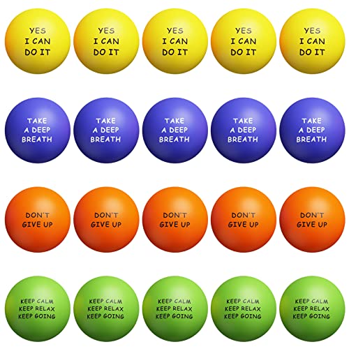 KDG Stressball Erwachsene Motivierende Stressbälle (20er-Pack) für Kinder und Erwachsene, Stressabbau-Bälle mit Quetos zur Linderung von Angst und Wut als Geschenk von KDG