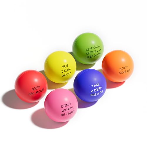 KDG Stressball Erwachsene Motivierende Stressbälle (6er-Pack) für Kinder und Erwachsene, Stressabbau-Bälle mit Quetos zur Linderung von Angst und Wut als Geschenk von KDG