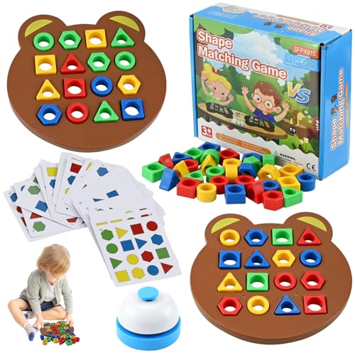 KDIMSU Formanpassung Spiel Farbsensorisches Lernspielzeug, Sensorik Spielzeug Kinderspielzeug, Montessori Spielzeug Puzzle, Form MatchingSpiel für 3 4 5 6 7 jährige Kinder Pädagogisches Spielzeug von KDIMSU