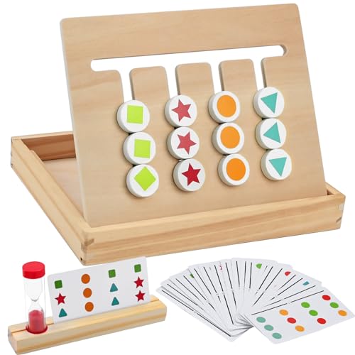 KDIMSU Montessori Spielzeug ab 3 Jahre, Holzpuzzle Sortierbox Lernspielzeug Brettspiele Pädagogisches Spielzeug Denkspiele mit Sanduhr Geschenk Spiele ab 3 4 5 Jahren Alte Jungen Mädchen von KDIMSU