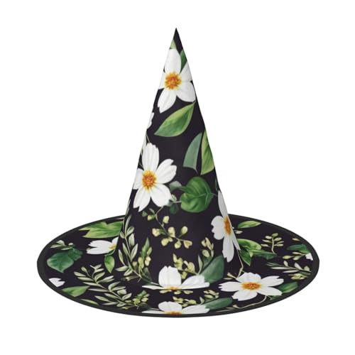 Blumen-Blatt-Druck, Halloween-Spitzhut für Frauen, magischer Hut, faltbarer Hexenhut-Zauberer, Partyhut für Cosplay-Kostüm & tägliches Zubehör Blumen-Blatt-Druck, Halloween-Spitzhut für Frauen, magischer Hut, faltbarer Hexenhut-Zauberer, Partyhut für Cosplay-Kostüm & tägliches Zubehör von KDKJEDPEAF