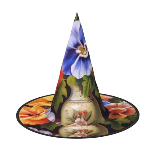 KDKJEDPEAF Blumen-Diamant-Malerei-Druck, Halloween, spitzer Hut für Frauen, magischer Hut, faltbarer Hexenhut-Zauberer, Partyhut für Cosplay-Kostüm & tägliches Zubehör KDKJEDPEAF Blumen-Diamant-Malerei-Druck, Halloween, spitzer Hut für Frauen, magischer Hut, faltbarer Hexenhut-Zauberer, Partyhut für Cosplay-Kostüm & tägliches Zubehör von KDKJEDPEAF