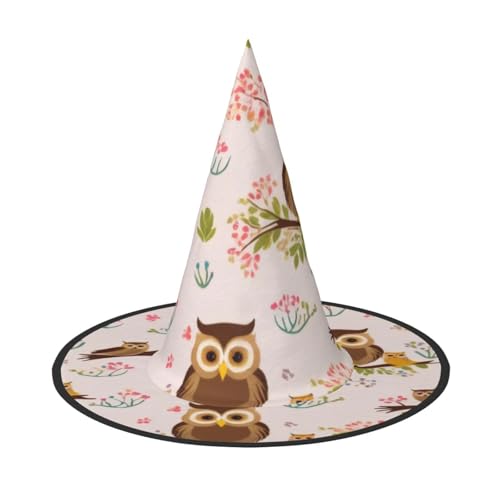 KDKJEDPEAF Cuteowl Print Halloween Spitzhut für Frauen Magischer Hut Faltbarer Hexenhut Zauberer Partyhut für Cosplay Kostüm & tägliches Zubehör KDKJEDPEAF Cuteowl Print Halloween Spitzhut für Frauen Magischer Hut Faltbarer Hexenhut Zauberer Partyhut für Cosplay Kostüm & tägliches Zubehör von KDKJEDPEAF
