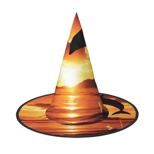 KDKJEDPEAF Dolphin At Dusk Print Halloween Pointy Hat For Women Magic Hat Foldable Witch Hatwizard Party Hat For Cosplay Costume & Daily Accessorie KDKJEDPEAF Dolphin At Dusk Print Halloween Pointy Hat For Women Magic Hat Foldable Witch Hatwizard Party Hat For Cosplay Costume & Daily Accessorie von KDKJEDPEAF
