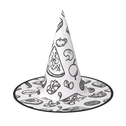 KDKJEDPEAF Fast Food Print Halloween Spitzhut für Frauen Magischer Hut Faltbarer Hexenhut Zauberer Partyhut für Cosplay Kostüm & tägliches Zubehör KDKJEDPEAF Fast Food Print Halloween Spitzhut für Frauen Magischer Hut Faltbarer Hexenhut Zauberer Partyhut für Cosplay Kostüm & tägliches Zubehör von KDKJEDPEAF
