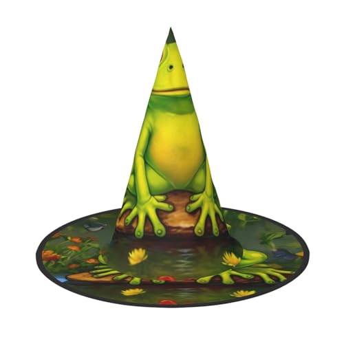KDKJEDPEAF Froschdruck Halloween Spitzhut für Frauen Magischer Hut Faltbarer Hexenhutzauber Partyhut für Cosplay Kostüm & tägliches Zubehör KDKJEDPEAF Froschdruck Halloween Spitzhut für Frauen Magischer Hut Faltbarer Hexenhutzauber Partyhut für Cosplay Kostüm & tägliches Zubehör von KDKJEDPEAF