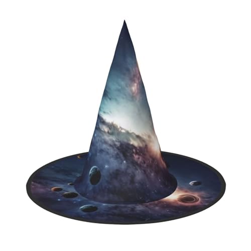 KDKJEDPEAF Galaxy System Print Halloween Spitzhut für Frauen Magischer Hut Faltbarer Hexenhut Zauberer Partyhut für Cosplay Kostüm & tägliches Zubehör KDKJEDPEAF Galaxy System Print Halloween Spitzhut für Frauen Magischer Hut Faltbarer Hexenhut Zauberer Partyhut für Cosplay Kostüm & tägliches Zubehör von KDKJEDPEAF