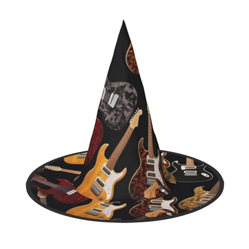 KDKJEDPEAF Gitarren-Druck Halloween Spitzhut für Frauen Magischer Hut Faltbarer Hexenhut-Zauberer Partyhut für Cosplay Kostüm & tägliches Zubehör KDKJEDPEAF Gitarren-Druck Halloween Spitzhut für Frauen Magischer Hut Faltbarer Hexenhut-Zauberer Partyhut für Cosplay Kostüm & tägliches Zubehör von KDKJEDPEAF