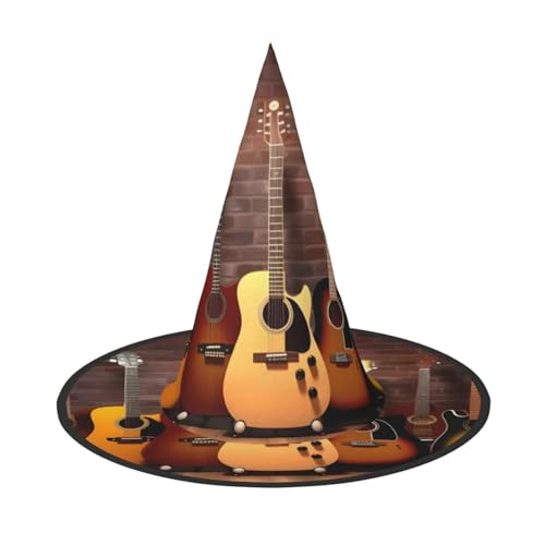 KDKJEDPEAF Gitarrensammlung Druck Halloween Spitzhut für Frauen Magischer Hut Faltbarer Hexenhut Zauberer Partyhut für Cosplay Kostüm & tägliches Zubehör KDKJEDPEAF Gitarrensammlung Druck Halloween Spitzhut für Frauen Magischer Hut Faltbarer Hexenhut Zauberer Partyhut für Cosplay Kostüm & tägliches Zubehör von KDKJEDPEAF