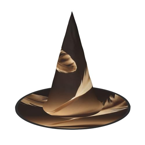KDKJEDPEAF Goldener Feder-Druck, Halloween-Spitzhut für Frauen, magischer Hut, faltbarer Hexenhut-Zauberer, Partyhut für Cosplay-Kostüm & tägliches Zubehör KDKJEDPEAF Goldener Feder-Druck, Halloween-Spitzhut für Frauen, magischer Hut, faltbarer Hexenhut-Zauberer, Partyhut für Cosplay-Kostüm & tägliches Zubehör von KDKJEDPEAF