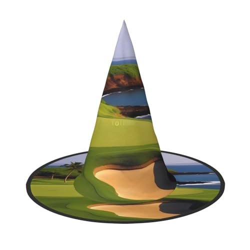 KDKJEDPEAF Golfplatz-Druck, Halloween-Spitzhut für Frauen, magischer Hut, faltbarer Hexenhut-Zauberer, Partyhut für Cosplay-Kostüm & tägliches Zubehör KDKJEDPEAF Golfplatz-Druck, Halloween-Spitzhut für Frauen, magischer Hut, faltbarer Hexenhut-Zauberer, Partyhut für Cosplay-Kostüm & tägliches Zubehör von KDKJEDPEAF
