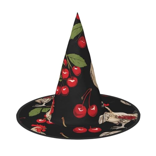 KDKJEDPEAF Hahn-Print Halloween Spitzhut für Frauen, magischer Hut, faltbarer Hexenhut-Zauberer Partyhut für Cosplay-Kostüm & tägliches Zubehör KDKJEDPEAF Hahn-Print Halloween Spitzhut für Frauen, magischer Hut, faltbarer Hexenhut-Zauberer Partyhut für Cosplay-Kostüm & tägliches Zubehör von KDKJEDPEAF