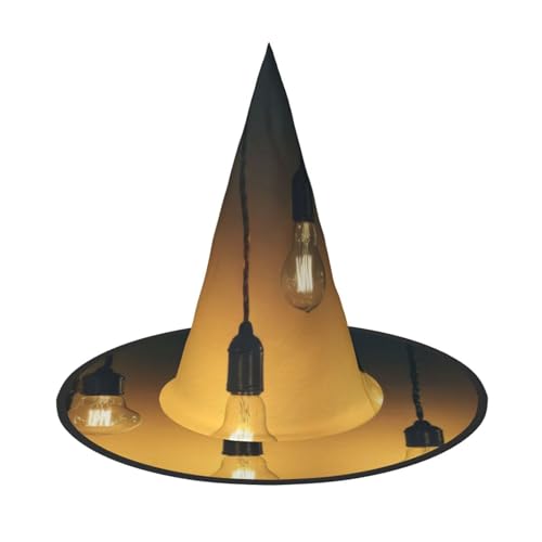 KDKJEDPEAF Halloween-Spitzhut mit Glühbirnen-Druck, magischer Hut, faltbarer Hexenhut, Partyhut für Cosplay-Kostüm und tägliches Zubehör KDKJEDPEAF Halloween-Spitzhut mit Glühbirnen-Druck, magischer Hut, faltbarer Hexenhut, Partyhut für Cosplay-Kostüm und tägliches Zubehör von KDKJEDPEAF