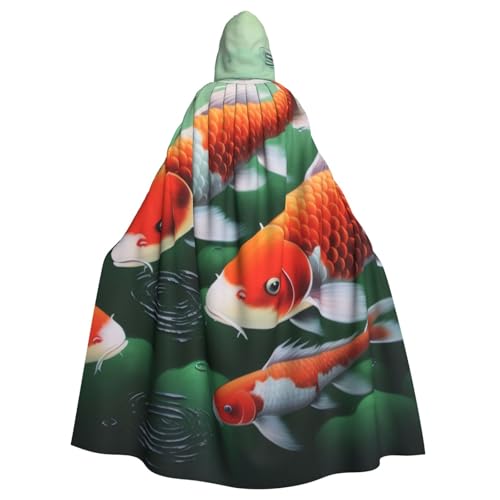 KDKJEDPEAF Halloween-Umhang mit Kapuze für Erwachsene, Hexe/Zauberer, übergroße Kapuze, HD, japanischer roter Karpfenfisch-Druck, Cosplay-Kostüm KDKJEDPEAF Halloween-Umhang mit Kapuze für Erwachsene, Hexe/Zauberer, übergroße Kapuze, HD, japanischer roter Karpfenfisch-Druck, Cosplay-Kostüm von KDKJEDPEAF