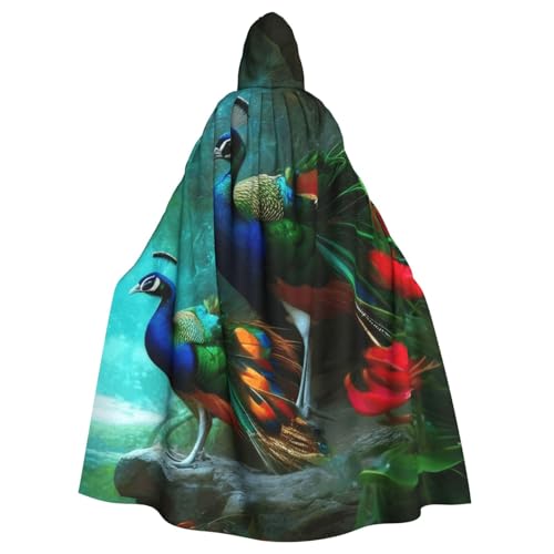 KDKJEDPEAF Halloween-Umhang mit Kapuze für Erwachsene, Hexe/Zauberer, übergroße Kapuze, buntes Pfauen-Motiv, Cosplay-Kostüm KDKJEDPEAF Halloween-Umhang mit Kapuze für Erwachsene, Hexe/Zauberer, übergroße Kapuze, buntes Pfauen-Motiv, Cosplay-Kostüm von KDKJEDPEAF