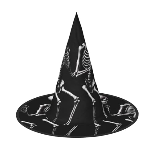 KDKJEDPEAF Halloween beweglicher Skelett-Schädel-Druck, Halloween-Spitzhut für Frauen, magischer Hut, faltbarer Hexenhut-Zauberer, Partyhut für Cosplay-Kostüm und tägliches Zubehör KDKJEDPEAF Halloween beweglicher Skelett-Schädel-Druck, Halloween-Spitzhut für Frauen, magischer Hut, faltbarer Hexenhut-Zauberer, Partyhut für Cosplay-Kostüm und tägliches Zubehör von KDKJEDPEAF