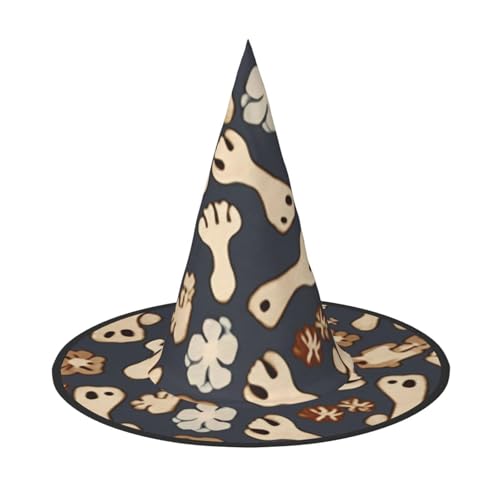 KDKJEDPEAF Hundeknochen Pfotenabdruck Halloween Spitzhut für Frauen Magischer Hut Faltbarer Hexenhut Zauberer Partyhut für Cosplay Kostüm & tägliches Zubehör KDKJEDPEAF Hundeknochen Pfotenabdruck Halloween Spitzhut für Frauen Magischer Hut Faltbarer Hexenhut Zauberer Partyhut für Cosplay Kostüm & tägliches Zubehör von KDKJEDPEAF