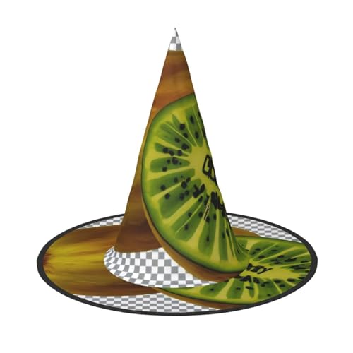 KDKJEDPEAF Kiwi Print Halloween Spitzhut für Frauen Magischer Hut Faltbarer Hexenhutzauberer Partyhut für Cosplay Kostüm & tägliches Zubehör von KDKJEDPEAF