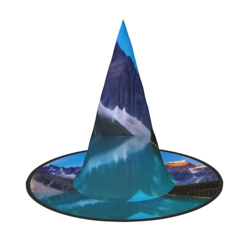 KDKJEDPEAF Lake Mountain Landscape Print Halloween Spitzhut für Frauen Magischer Hut Faltbarer Hexenhut Zauberer Party Hut für Cosplay Kostüm & tägliches Zubehör KDKJEDPEAF Lake Mountain Landscape Print Halloween Spitzhut für Frauen Magischer Hut Faltbarer Hexenhut Zauberer Party Hut für Cosplay Kostüm & tägliches Zubehör von KDKJEDPEAF