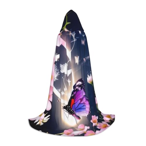 KDKJEDPEAF Langer Kapuzenumhang für Teenager, Blumen, Schmetterling, bodenlang, Kapuzenumhang, Halloween, Cosplay-Kostüm KDKJEDPEAF Langer Kapuzenumhang für Teenager, Blumen, Schmetterling, bodenlang, Kapuzenumhang, Halloween, Cosplay-Kostüm von KDKJEDPEAF