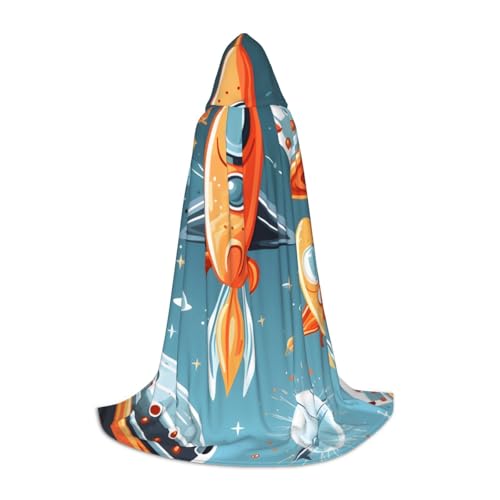 KDKJEDPEAF Langer Kapuzenumhang für Teenager, Cartoon-Raketen, bodenlanger Kapuzenumhang, Halloween, Cosplay-Kostüm KDKJEDPEAF Langer Kapuzenumhang für Teenager, Cartoon-Raketen, bodenlanger Kapuzenumhang, Halloween, Cosplay-Kostüm von KDKJEDPEAF