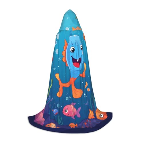 KDKJEDPEAF Langer Kapuzenumhang für Teenager, Cartoon-Seefisch, bodenlanger Kapuzenumhang, Halloween, Cosplay-Kostüm KDKJEDPEAF Langer Kapuzenumhang für Teenager, Cartoon-Seefisch, bodenlanger Kapuzenumhang, Halloween, Cosplay-Kostüm von KDKJEDPEAF