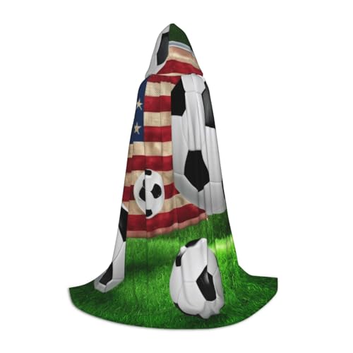 KDKJEDPEAF Langer Kapuzenumhang für Teenager, Fußball, USA-Flagge, bodenlang, Kapuzenumhang, Halloween, Cosplay-Kostüm KDKJEDPEAF Langer Kapuzenumhang für Teenager, Fußball, USA-Flagge, bodenlang, Kapuzenumhang, Halloween, Cosplay-Kostüm von KDKJEDPEAF