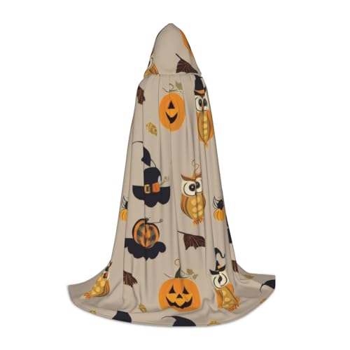 KDKJEDPEAF Langer Kapuzenumhang für Teenager, Halloween, Kürbis und Eule, bodenlanger Kapuzenumhang, Halloween, Cosplay-Kostüm KDKJEDPEAF Langer Kapuzenumhang für Teenager, Halloween, Kürbis und Eule, bodenlanger Kapuzenumhang, Halloween, Cosplay-Kostüm von KDKJEDPEAF