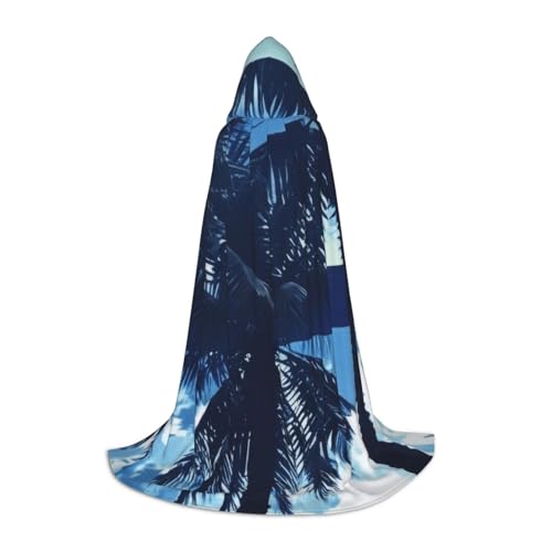 KDKJEDPEAF Langer Kapuzenumhang für Teenager, Palme, blau, bodenlang, Kapuzenumhang, Halloween, Cosplay-Kostüm KDKJEDPEAF Langer Kapuzenumhang für Teenager, Palme, blau, bodenlang, Kapuzenumhang, Halloween, Cosplay-Kostüm von KDKJEDPEAF
