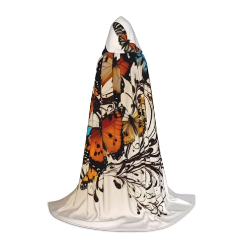 KDKJEDPEAF Langer Kapuzenumhang für Teenager, Schmetterlinge, bodenlanger Kapuzenumhang, Halloween, Cosplay-Kostüm KDKJEDPEAF Langer Kapuzenumhang für Teenager, Schmetterlinge, bodenlanger Kapuzenumhang, Halloween, Cosplay-Kostüm von KDKJEDPEAF